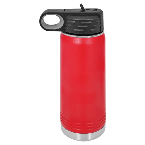 Polar Camel 20 oz Stainless Steel Water Bottle with Flip Top Lid and Straw (Red) - color: Red
