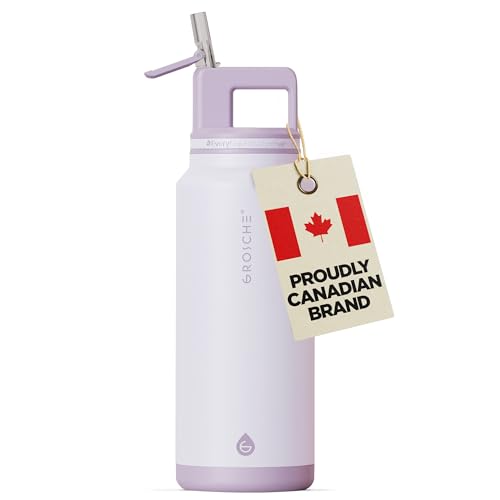 GROSCHE Alpine Flip 'N Sip Insulated Bottle with Straw Lid, Lavender, 40 oz - color: Lavender, size: 40 Ounces