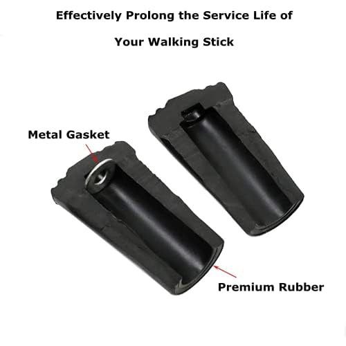 Walking Stick Tips Rubber 4pcs Trekking Pole Tips Replacement- Rubber Feet for Hiking Poles, Walking Sticks, Trekking Poles | Rubber Tip for Walking Sticks Hiking Trekking Poles Boot Tips Rubber Feet - color: Boot Tips_4pcs