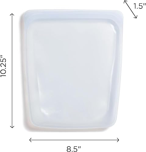Stasher Reusable Half Gallon Silicone Food Storage Bag, Clear, 64 oz | Food-Safe Silicone, Freezer, Sous Vide, Microwave, Dishwasher, Oven Safe, Meal Prep, Bulk Storage, BPA-Free, Eco-Friendly - color: Clear