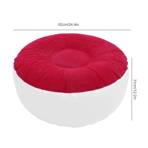 Inflatable Flocking Stool, Lightweight Portable Ergonomic Design Soft Flocking Inflatable Foot Rest Sitting Stool for Outdoor Camping Picnic Fishing - color: Red