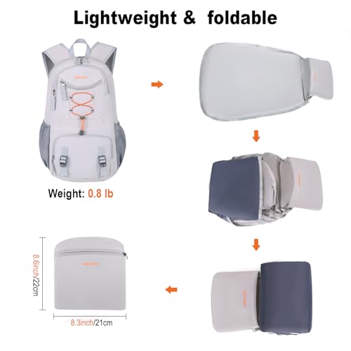 Nerlion 35L Hiking Backpack Travel Backpack for Men Women Camping Waterproof Outdoor Hiking Daypack Lightweight Backpack Silver Orange - color: Silver Orange