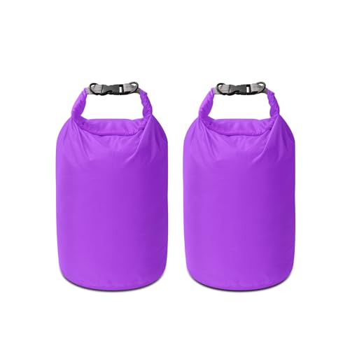 Dry Bag Set, Waterproof Small Lightweight Dry Bags for Paddle Board Kayaking, Fishing, Camping(Purple, 20L 2Pack) - color: Purple, size: 20L 2Pack