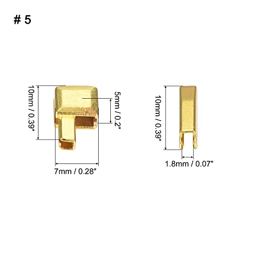 uxcell 10Sets Zipper Repair Kits, #5 Retainers Box & Insertion Pins, Metal Latch Sliders for Bags Coats Open-end Zippers Replacing, Gold Tone - color: Gold Tone, size: #5