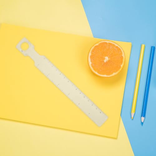 Tofficu 2 Pack 8.26 Inch Straight Rulers with Centimeter Scale and 2X Magnifying Bar Lightweight Plastic Measuring Tools for School Office Crafting and Reading