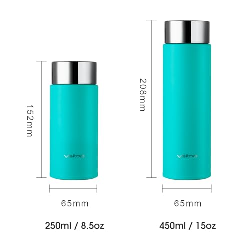 VSITOO S1 Lite 15oz Insulated Stainless Steel Self-Cleaning Water Bottle - color: Blue, size: 15 Ounces