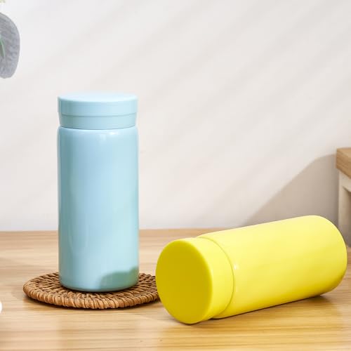 Mini Thermos Cute Water Bottle - 7 oz Tiny Insulated Vacuum 18/10 Stainless Steel Small Flask - Leak Proof & Spill Proof & Keeps Cold and Hot for Drink, Coffee, Tea - Light Blue - color: Light Blue, size: 6.8 Ounces