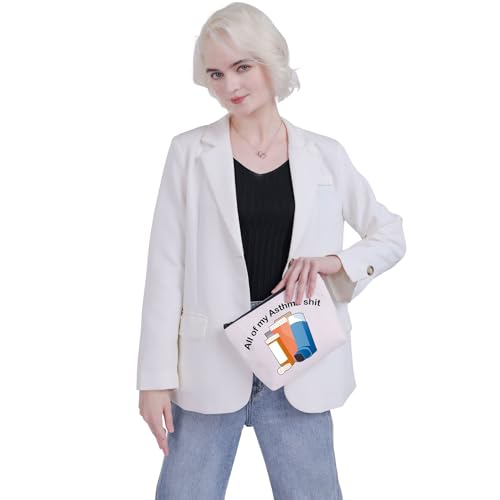 VAMSII Asthma Fighter Gift Inhaler Travel Bag All My Asthma Shit Awareness Medication Bag - color: Asthma Inhaler Zipper Bag