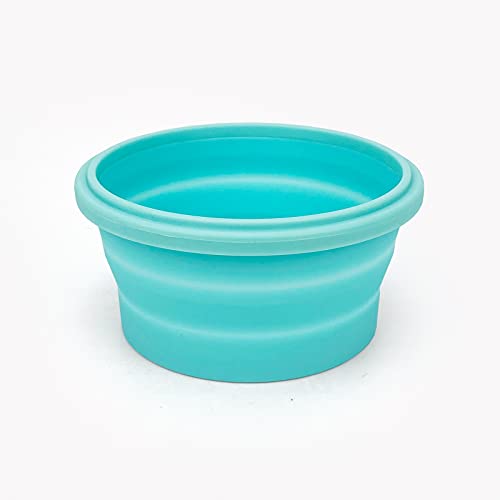 CCyanzi 3piece Round Collapsible Bowl with Lids, Silicone Food Storage Containers, Microwave & Freezer Safe, Space Saving for Kitchen Cabinet and Camping Backpack,(Blue) - color: blue