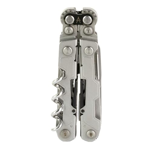 SOG PowerLitre Mini Utility Multi-Tool w/ 19 Lightweight Tools, Compact 5 Inch Long Utility Tool with Knife, Screwdriver, Hex Bit Holder, Stone Wash - color: Stone Wash