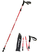 A ALAFEN 7075 Aluminum Collapsible Ultralight Trekking Pole | Fit Height 5'3" - 6'2", Collapsible to 13.4in, Quick Lock, Adjustable 43-49in, for Hiking, Travel, Trekking, Men & Women - color: Red