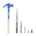 GreatNeck 5-in-1 Hammer, Built in Multitool Screwdriver, Chrome Plated | Includes Four Screwdrivers and One Hammer, Rust Resistant, Great for Household Projects, Lightweight and Easy to Use - color: Blue Floral