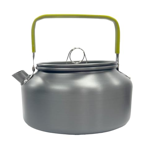 1.2L Camping Kettle, Hard-Anodized Aluminum Portable Campfire Kettle for Open Fire, Outdoor Camp Tea Coffee Pot for Stove Top, Backpacking, Hiking, Picnic and Traveling - color: Aluminum 1.2L