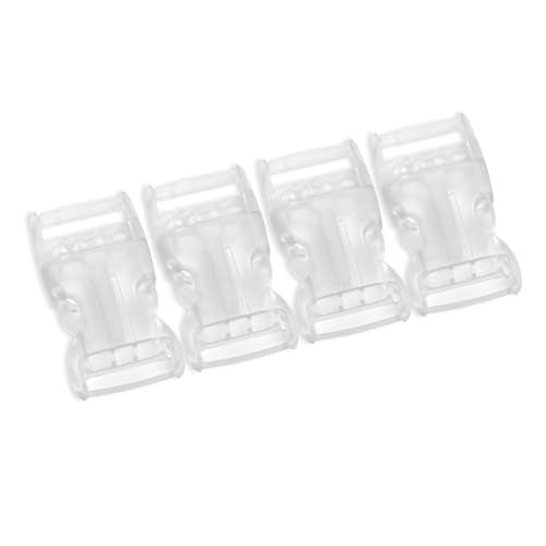 Buckles for Straps Set of 4 Pcs Plastic Buckle Clip Quick Side Release Plastic Fastener - color: Clear, size: 5/8'' (15mm)