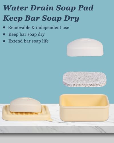 HighHerz Superior Leak-Proof Silicone Travel Soap Case, Portable Soap Container with Draining Layer, Durable Soap Box, Shatter-Proof Soap Holder for Bathroom, Gym, Travel Size Toiletry (Yellow) - color: Yellow