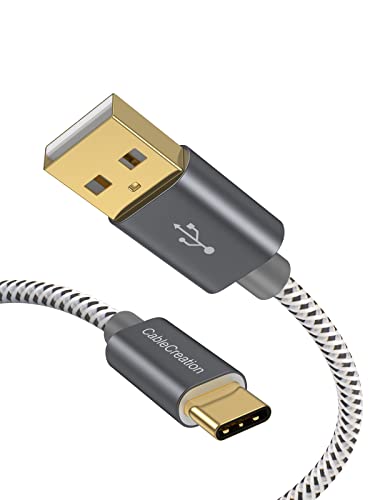 Short USB C to USB A 6inch,USB A to Type C Cord for iPhone/Laptop/Carplay | Anti Tear Braided, 0.5ft~10ft, 3A Fast Charging, 480Mbps, 56Kohm Pull-up Resistor,for Powerbank Cellphone Android Auto - color: Space Gray, size: 3FT