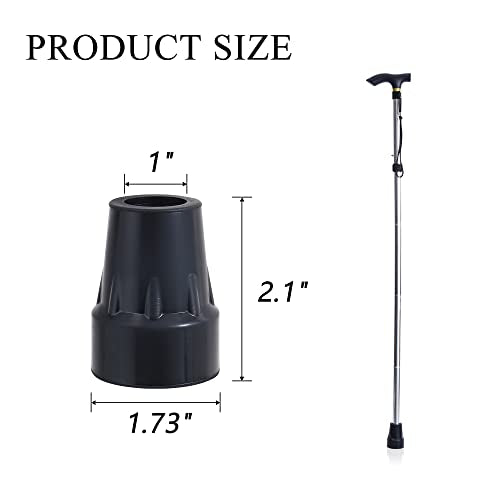 Cane Tips 1 Inch,Kotiorname Cane Rubber Tips Replacement Black, Heavy Duty, Non Slip, 4 Pack - size: 1"