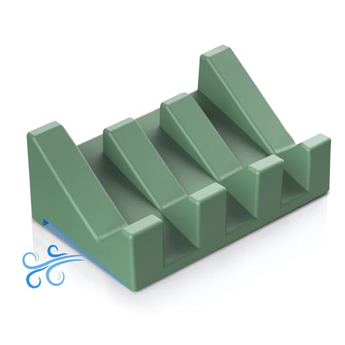 Silicone Soap Dish,1PCS Self Draining Bar Soap Holder for Shower,Green | Self draining silicone soap dish with drainage,waterfall design keeps bar soap dry,extended soap holder for shower,bathroom - color: 1*green