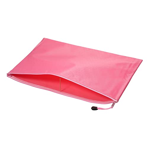 PATIKIL Waterproof Zipper File Bags 5 Pack B4 Document Storage Folders Bills Pencil Pouch for Office Travel, Pink - color: Pink