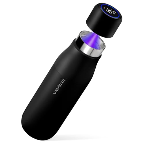 VSITOO S1 15oz Mini Insulated Stainless Steel Self-Cleaning Water Bottle | Mini 15oz Insulated Bottle for Purses & School Bags, With Auto Self-Cleaning, Touchscreen, 30-Day Battery & 24H Cold - color: Black, size: 14.8 Ounces