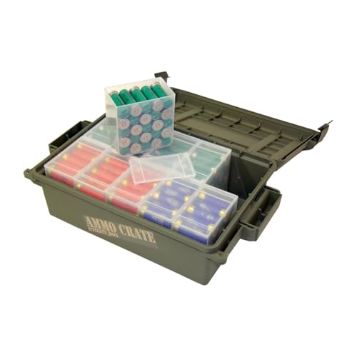 MTM ACR4-18 Ammo Crate Utility Box-Carry up to 65lbs of gear-Stackable design, double padlock for security - Water-resistant O-ring seal - Army Green