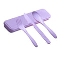 Portable Travel Utensils - Reusable Travel Utensils with Case (Purple) - color: Purple