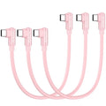 Right Angle USB C to USB C Cable 1FT 3Pack 65w - color: Pink, size: 1FT