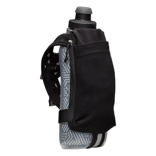 Nathan SpeedDraw 2 Insulated Handheld Running Water Bottle Flask – Double-Wall Insulation, Ergonomic Grip, Blast Valve Cap, Phone & Key Storage Pockets, Reflective Design - 18oz Insulated - Black - color: Black 18oz Insulated
