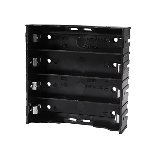 6pcs 18650 Battery Case Holder 4 Slots X 3.7V 18650 Battery Storage Box, in Parallel Black Plastic Batteries Clip Box with Pin for DIY Parallel or Series Circuit PCB Projects - color: 6pcs 18650 Battery Case Holder 4 Slots