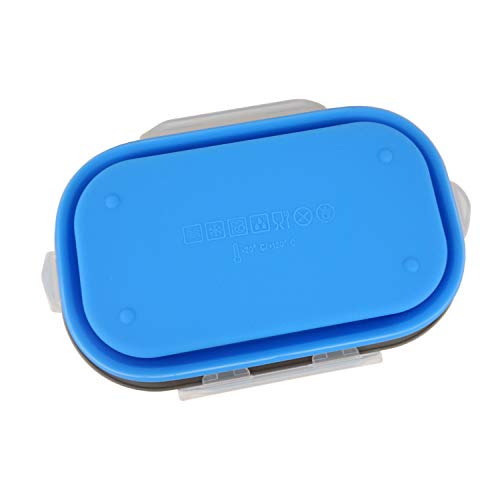 CARTINTS 800ml Collapsible Bento Lunch Box, Silicone Food Storage Container, with Leakproof Lids and Spoon, Microwave Freezer Safe, Blue - color: Blue 800ml Bento Box