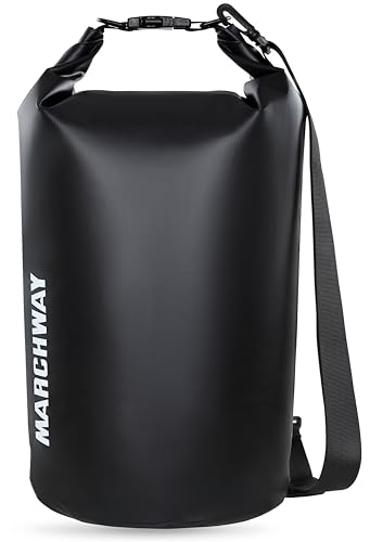 MARCHWAY Floating Waterproof Dry Bag Backpack 5L/10L/20L/30L/40L, Roll Top Sack Keeps Gear Dry for Kayaking, Rafting, Boating, Swimming, Camping, Hiking, Beach, Fishing - color: Black, size: 10L