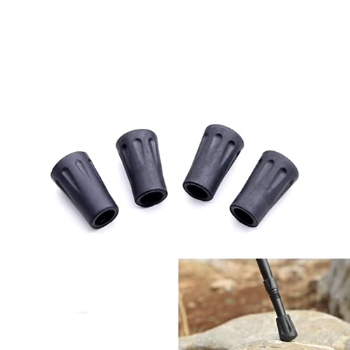 Walking Stick Tips Rubber 4pcs Trekking Pole Tips Replacement- Rubber Feet for Hiking Poles, Walking Sticks, Trekking Poles | Rubber Tip for Walking Sticks Hiking Trekking Poles Boot Tips Rubber Feet - color: Rubber Tips_4pcs