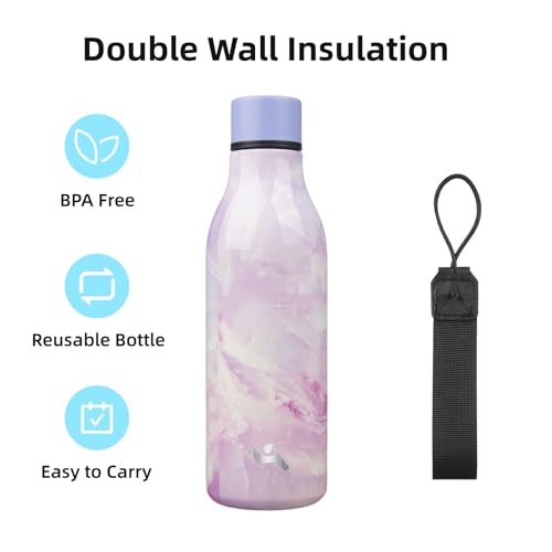 Konokyo 18 oz Insulated Stainless Steel Metal Water Bottle with Strap - color: Dawn, size: 18 Ounces