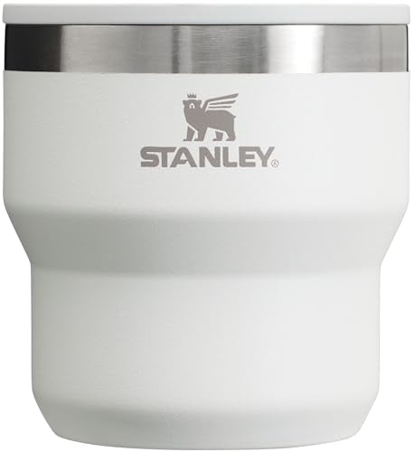 STANLEY Stay-Hot Stacking Camp Cup 10 oz | Press In Drink Through Lid | Cup for Coffee, Tea and Drinks | Insulated Stainless Steel Coffee Mug | BPA-Free | Pale Pebble - color: Pale Pebble, size: 10 Ounces