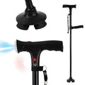 Walking Stick，Walking Canes for Women & Men，Folding Cane with Led Light and Alarm, with Side Handle, Collapsible Cane Lightweight, Free Self Standing Foldable Stick for Seniors & Adults