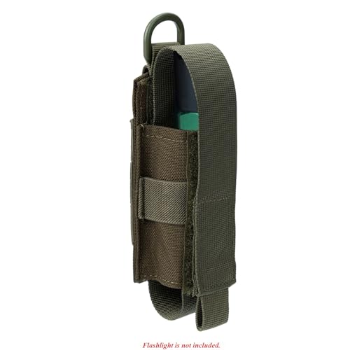 Tactical Flashlight Holster MOLLE Torch Holder MK4 OC/Mace Pepper Spray Canister Carrier EDC Flash Light Pouch Multitool Case with Strap&Snap Clip for Duty/Combat Belt Backpack Vest Chest Rig - color: Ranger Green