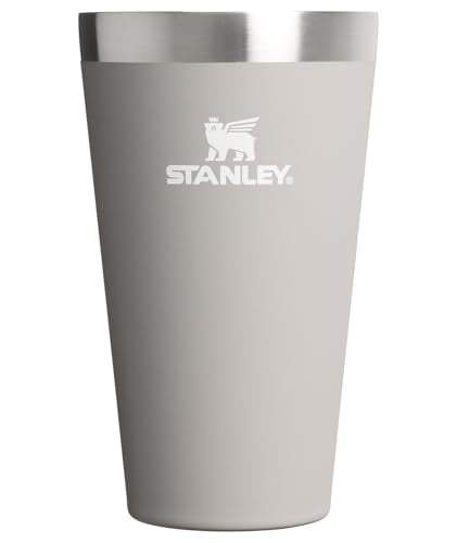 STANLEY Adventure Stacking Beer Pint Glass | Stackable Drinking Cup for Cold Beverages | Dishwasher Safe | Insulated Stainless Steel Tumbler | BPA-Free - color: Ash, style: Modern