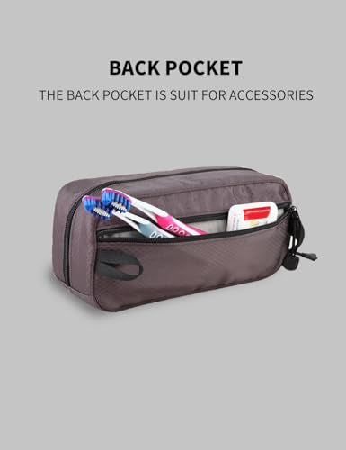 Small Travel Toiletry Bag for Men, Dopp Kit Mens, Zipper Pouch for Travel - color: Grey