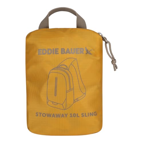 Eddie Bauer Stowaway Packable Sling Bag | Foldable | Travel | Outdoor | Lightweight | Compact | Everyday Carry | Ripstop Nylon | 10L - Field Gold - color: Field Gold
