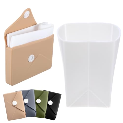 LemonRoad Silicone Folding Camping Cup Card Design Collapsible Silicone Travel Cup Waterproof 250 ml for Camping Outdoors International Travel (Light Brown)