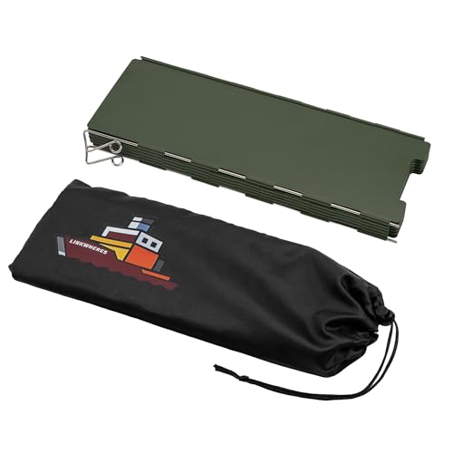 LinkWhere Camping Stove Windscreen – Heavy Duty Foldable Wind Guard with Carry Bag, Heightening and thickening plate, Portable Windproof Shield for Backpacking, High Altitude & Outdoor Grilling