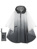 Unisex Hooded Rain Poncho, Waterproof Raincoat Jacket with pocket for Adult, Rain Coat for Outdoor Activities - color: Gradient Gray