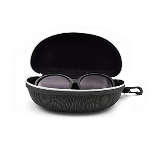 3pcs Zipper Hard Shell Sunglasses Case and Eyeglasses Case Portable Travel Glasses Case with Plastic Hook - color: Silver