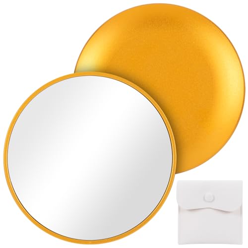 Retro metal compact travel mirror , compact mirror for wallets and pockets - color: Golden