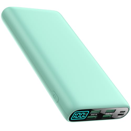 Portable Charger 38800mAh,LCD Display Power Bank,5 USB Outputs Battery Pack Backup, USB-C 3A in&out Travel Essential Portable Phone Charger For iPhone 17/16/15/14/13 Pro,Android Samsung Galaxy-Green - color: Green