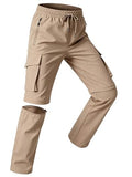 Kids Hiking Convertible Zip Off Pants Quick Dry Outdoor Nylon Pants Waterproof Stretchy with Zip Pockets 4-16Y - color: Brown, size: Medium