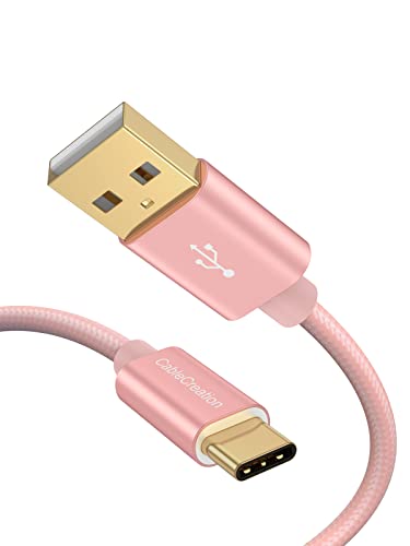 Short USB C to USB A 0.8FT,USB A to Type C Cord for iPhone/Laptop/Carplay | Anti Tear Braided, 0.5ft~10ft, 3A Fast Charging, 480Mbps, 56Kohm Pull-up Resistor,for Powerbank Cellphone Android Auto - color: Rose Gold, size: 0.8FT
