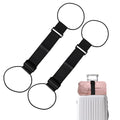 Luggage Connector Straps 2 Pack, Adjustable Add-a-Bag Strap, Black | Elastic connector belt helps attach backpacks, totes, or small duffels to rolling luggage for normal travel.
