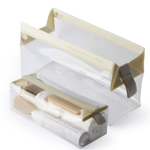 Cadence Parcel - Clear Travel Kit with Zipperless Magnetic Closure - Pebble, Extra Large - Durable, Leak-Resistant and TSA Approved Toiletry Bag - Modular Organization - Recycled TPU (4 Qt) - color: Pebble, size: Extra Large