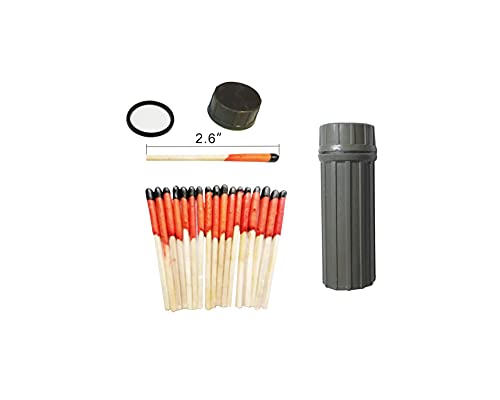 eGreen 20-100 Windproof Stormproof Matches Waterproof Cases & Rope Options | Each is 2.6" long and burns 5–10 sec. Rope options offer up to 60 or 240 min total for camping, survival & emergencies. - style: 4xcontainer Matches + Wax Rope